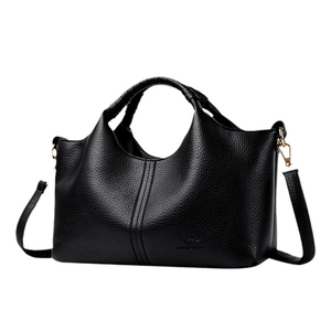 Sac à main d'épaule en cuir véritable pour femme avec fermeture éclair, deux sangles, doublure en polyester, faible MOQ, vente en gros - Product Image 1