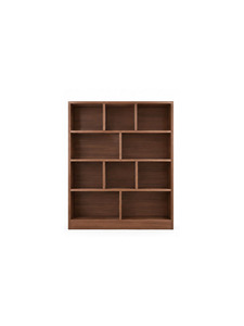 Librería moderna de madera con forma de cubo, con diez compartimentos y estanterías abiertas para almacenamiento en el hogar, la oficina o la sala de estar. - Product Image 4