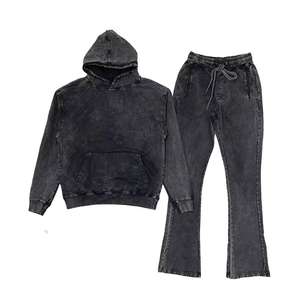 Survêtements en tissu respirant délavé à l'acide pour adultes, avec pull de sport pour hommes, service OEM - Product Image 5