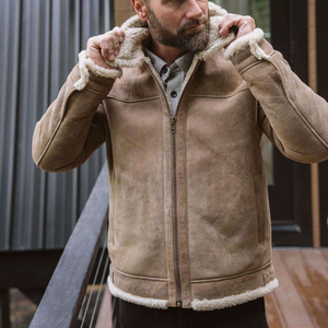 Men's <b>Genuine</b> Leather Sherpa Lined Eco-Friendly Bomber Jacket Waterproof Breathable Winter Outerwear Customized Option 6XL - Product Image 6