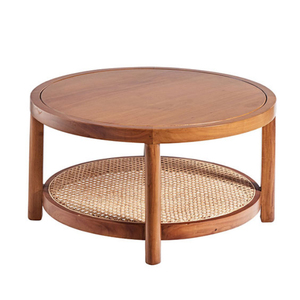 Modern Round Wood Coffee <b>Table</b> Wood Top Wood Frame Midcentury Modern Design Eco-Friendly Handmade Living Room Furniture Storage - Product Image 4