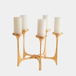 Candelabro de Cinco Brazos Glow Ritual, Portavelas de Metal Plateado, Soporte Duradero para Velas, Decoración para el Hogar - Product Image 4