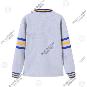 Cárdigan Gris con Cuello en V para Mujer, Estilo Casual, Manga Larga, Tejido de Punto, Botones al Frente, Logotipo Personalizado con Letras Impresas, de la Hermandad Griega - Product Image 2