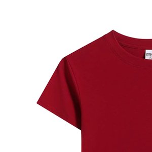 เสื้อยืดผู้หญิงคุณภาพสูงแบบใหม่ เนื้อผ้ายืดหยุ่น ผลิตจากเส้นด้ายคอตตอนผสมสแปนเด็กซ์ ระบายอากาศได้ดี สีชมพูพื้น ผลิตโดยผู้ผลิตเสื้อผ้าแบบย้อมสีพื้น - Product Image 6