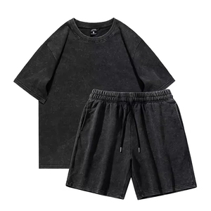 New Custom Two Piece T-shirt and Short <b>Set</b> High Quality <b>Twin</b> <b>Set</b> For Men Shirt and Shorts <b>Set</b> Men Cotton Loose Fit Comfortable - Product Image 6