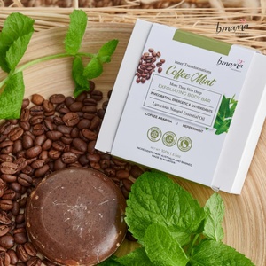 Bmama Savon Exfoliant Corps au Café et Menthe Naturelle, Gommage Corporel au Café et Menthe Poivrée, Savon de Bain OEM ODM Marque Privée 100g - Product Image 6