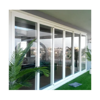 Fenêtres et portes coulissantes en aluminium à 4 rails, résistantes aux intempéries, avec verre trempé