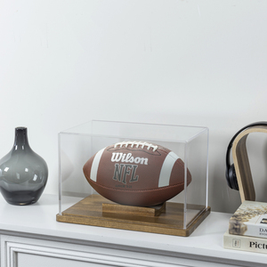 Mygift ไม้อะคาเซียแข็งกล่องโชว์ฟุตบอลตกแต่งแบบชนบทอุปกรณ์เสริมที่แฟนๆชื่นชอบสำหรับนักสะสม - Product Image 4