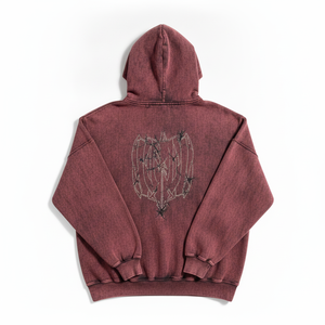 Sweat-shirt à capuche oversize pour homme, imprimé tie-dye rouge craquelé, logo sur le devant, poche, en coton French Terry, pour l'automne, nouveau design - Product Image 3