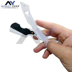 Rasoir de barbier professionnel en acier blanc de qualité supérieure avec système de verrouillage à bascule, étui noir, personnalisation du nom de marque, rasage en douceur, pour salons de coiffure, marquage en gros - Product Image 3