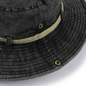 Casquette de pêcheur personnalisée avec logo, style vintage lavé, à large bord, en coton, pour la pêche en mer et la plage - Product Image 5