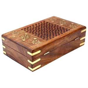 Handcrafted Wooden & Brass Antique Storage <b>Box</b> For Jewelry <b>Keepsake</b> With Hinged Lid For Vintage Homedecor Wedding Gifting <b>Box</b> - Product Image 2