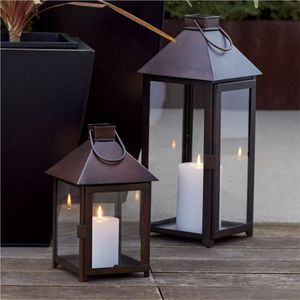 Wholesale Rustic Metal <b>Candle</b> Lantern Hanging Glass <b>Candle</b> <b>Holder</b> Vintage Farmhouse Decor Table Centerpiece Outdoor Wedding - Product Image 3