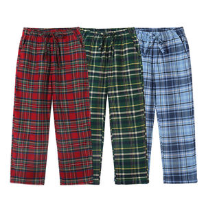 Premium <b>Men's</b> Custom-made Winter Flannel Breathable <b>Lounge</b> Sleepwear 100% Cotton Short-Sleeved Long <b>Pants</b> Two-Piece Plus Sizes - Product Image 1