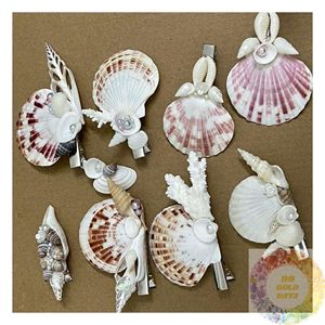 Pince à cheveux écologique en coquillage naturel, accessoire fait main en coquillage, produit durable pour coiffure côtière, vente en gros - Product Image 4