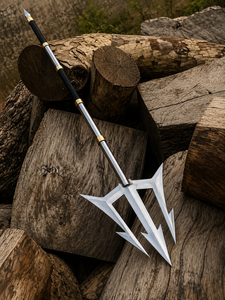 Tridente de Acero con Alto Contenido de Carbono Forjado a Mano |   Accesorio de cosplay de Poseidón, accesorios de cosplay del tridente griego de Poseidón - Regalo de aniversario - Product Image 4