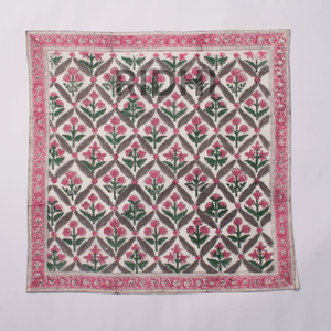 Serviettes de table en coton 100% imprimées à la main en Inde, motif floral, rose vif, de haute qualité, pour dîner, vente en gros - Ridhi - Product Image 3