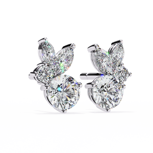 Marquise Oval Round Diamond Earrings Butterfly <b>Stud</b> Ear Jewelry for Wedding Party Gift - Product Image 1