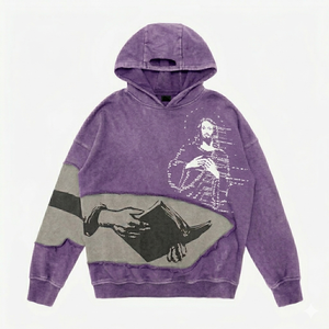 Sudadera con Capucha Personalizada con Estampado Gráfico Frontal, Diseño Original (ODM), Unisex, Talla Grande, 100% Algodón, Felpa, Estilo Casual, Hip Hop, a la Moda - Product Image 3