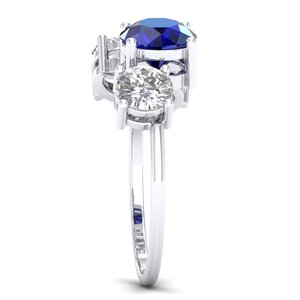 Anillos de Lujo REYES de Plata de Ley 925 con Certificado GRA, Joyería Fina de Moissanita, Corte Redondo, 2.6 Quilates, Gema de Zafiro Azul - Product Image 3