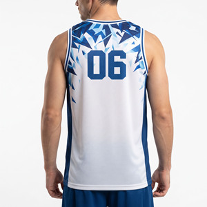 Maillot de basket-ball pour hommes, veste de sport pour la salle de sport, entraînement, haute qualité, maillot de basket-ball pour hommes avec col rond - Product Image 2