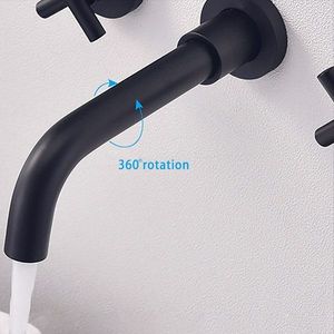 Rubinetto da Bagno Monocomando in Oro Anticato con Finitura Spazzolata, Design a Montaggio a Parete per Lavabo - Product Image 3
