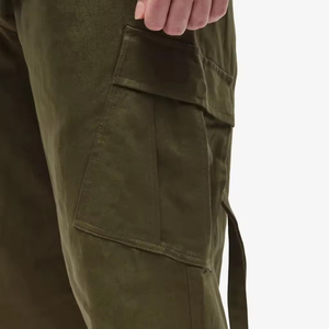 Men Streetwear 100% Cotton Multi Pocket Cargo Pants With Straps Summer Lightweight Casual Work Trousers Jogger Pants OEM - Product Image 6