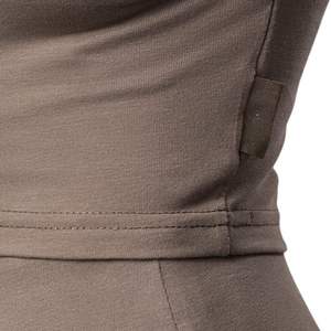 Haut court à manches longues pour femme, coupe ajustée, extensible, style décontracté et sportif, avec logo frontal, 100% coton doux et respirant - Product Image 4