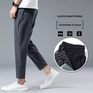 Pantalon de jogging d'été en soie glacée pour homme, pantalon décontracté en lin, large et léger, idéal pour se détendre à la maison au printemps et en été - Product Image 5