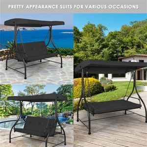 Convertible 3-Seat Swing Hammock Bed Patio Swings with Durable and Comfortable Features - Product Image 6