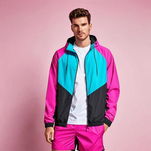 Custom Lightweight Men's Nylon Windbreaker Shorts Set High Quality Windproof Design Plus Size Stylish Side Button Short Set - Product Image 6