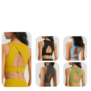 Ensemble soutien-gorge de sport sans coutures à maintien élevé et leggings taille haute pour femme, en tissu extensible anti-humidité, idéal pour le yoga, la gym et le fitness - Product Image 4