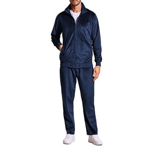 Survêtement de sport uni personnalisé en gros, col rond, haute qualité, streetwear, pour hommes - Product Image 1
