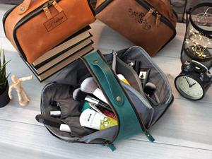 Trousse de Toilette Homme en Cuir Véritable avec Logo Personnalisé, Trousse de Voyage, Trousse de Rasage, Pochette de Lavage, Commande en Gros TYG-0203 - Product Image 5