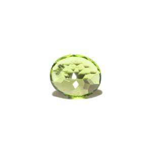 Loose Peridot Gemstone 6.65 Carat Oval Cabochon Emerald Cut Faceted for Fine Jewelry - Product Image 2