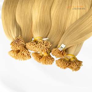 2025 Venta caliente puntas de cabello humano de queratina doble dibujado cutícula virgen alineada I Tip extensiones de cabello humano 100 piezas - Product Image 5