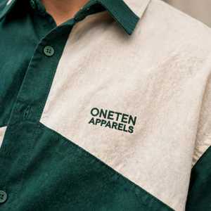 Chemise Homme Teal à Manches Courtes, Col Boutonné, Blocs de Couleurs, Bordure Blanche Contrastante, Boutons Unis, Haut de Vacances 100% Polyester - Product Image 6