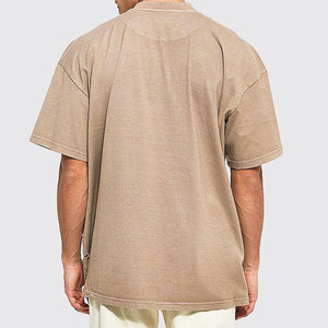 เสื้อยืดแฟชั่นผู้ชายสไตล์ดิสเทรส คอกลม ผ้าคอตตอนหนา สำหรับสตรีทแวร์ ขายส่ง รับผลิตแบบ OEM ODM - Product Image 2
