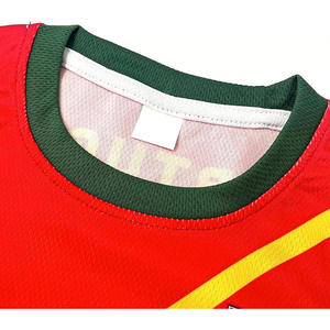 Ensemble de maillots de football pour enfants du Portugal, rouge, vert, jaune, étoiles, numéro 7, col rond, sans manches, respirant, séchage rapide, marque personnalisée, polyester - Product Image 2