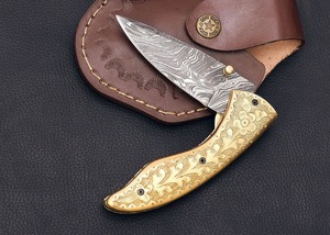 Handmade Folding Pocket Knife <b>Engraved</b> Copper Pocket <b>Tool</b> – Anniversary Gift - Product Image 4