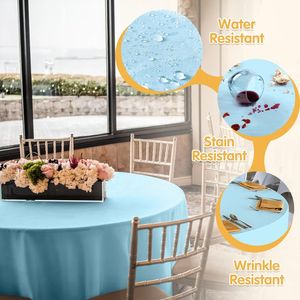 Set di 6 Tovaglie Azzurre da 70 Pollici in Lino e Poliestere, con Pendenza di 8-20 Pollici, Adatte per Tavoli da 30-54 Pollici, Confezione Multipla - Product Image 2