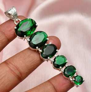 Pendentif en pierre précieuse diopside fait à la main, collier en argent Sterling 925, bijoux de luxe, cadeau élégant pour femmes, bijoux fins - Product Image 5
