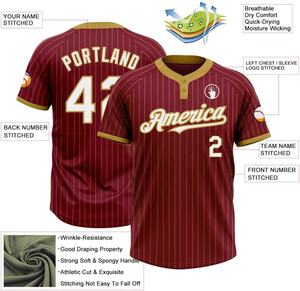 เสื้อซอฟต์บอลแบบซับลิเมชั่นลายทางปรับแต่งได้ เสื้อเบสบอลซับลิเมชั่นแบบสองกระดุมสั่งทำพิเศษ เสื้อแข่งขัน - Product Image 3