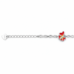 925 Sterling Silver Butterfly <b>Anklet</b> with Red Enamel Accents High Polish Nature Inspired Fashion Jewelry for Women Girls Daily W - Product Image 2