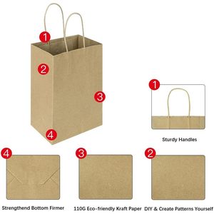 Bolsas de Papel Kraft Marrón con Asas y Logotipo Personalizado al por Mayor, Bolsas de Compras para Comercio Minorista, Regalos y Detalles - Product Image 3