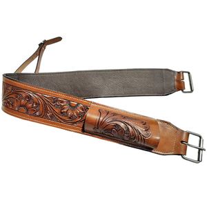 Cincha de caballo occidental de cuero Premium con logotipo personalizado, sillín suave duradero, Cinch Rein, productos de caballo personalizables - Product Image 1