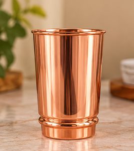 Gobelet en cuivre poli de qualité supérieure 250-350 ml, tasse à boire lisse avec base surélevée, coffret cadeau - Product Image 1