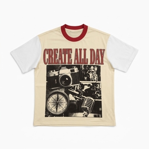 T-shirt pour homme à manches courtes avec bordure contrastée, imprimé, décontracté, en jersey de coton, col rond, coupe classique, design imprimé photo - Product Image 3