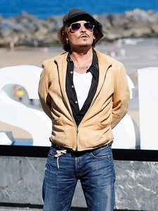 Veste en cuir marron Johnny Depp - Product Image 4