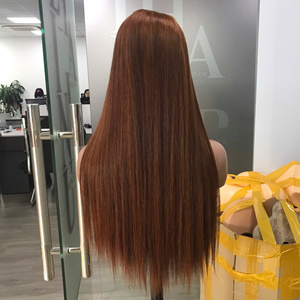Meilleur prix Super cheveux doublement étirés de qualité supérieure cheveux raides couleur brune personnaliser perruque vietnamienne cheveux humains bruts/vierges - Product Image 3
